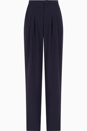 Emporio Armani Pantalones con pinzas de cady técnico