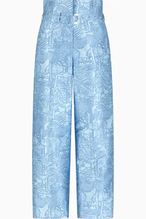 Emporio Armani Pantalones de cintura muy alta con elaboración integral en tejido jacquard