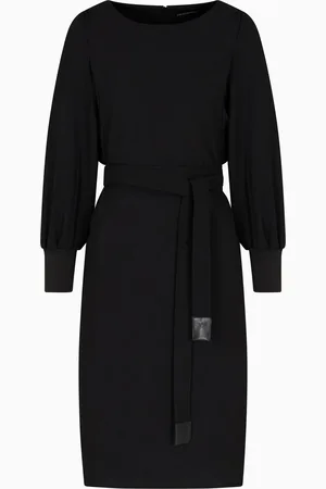 Emporio Armani Vestido de crepé fluido con cinturón