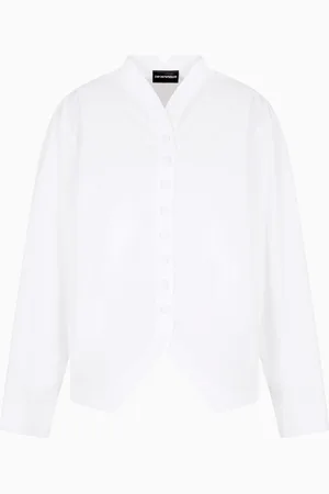 Emporio Armani Camisa con bajo contorneado de algodón cepillado