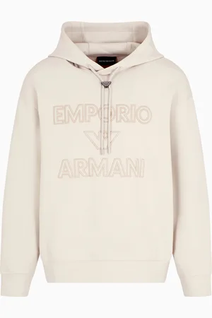 Emporio Armani Sudadera de punto doble con capucha y maxilogotipo bordado en relieve ASV