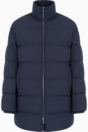Emporio Armani Chaqueta de plumas holgada con cremallera completa de nailon acolchada
