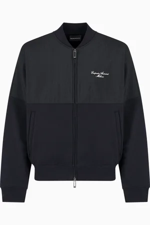 Emporio Armani Sudadera tipo cárdigan de nailon y punto de felpa con logotipo bordado ASV