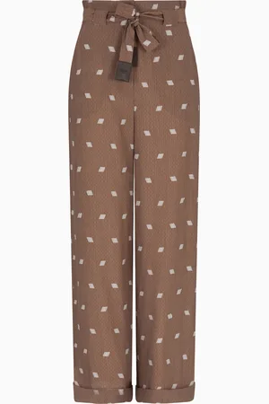 Emporio Armani Pantalones con cinturón de fil coupé de viscosa con motivo geométrico