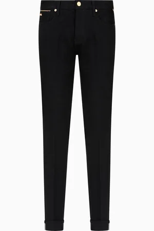 Emporio Armani Vaqueros J75 slim fit de denim con orillo y bordado