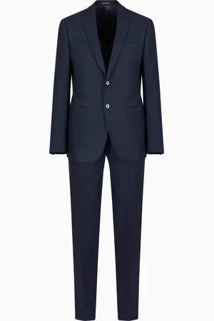 Emporio Armani Traje regular fit de abotonadura sencilla en lana fría con motivo ojo de perdiz