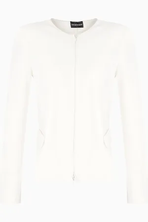 Emporio Armani Chaqueta de punto ottoman con cremallera