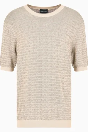 Emporio Armani Jersey en mezcla de lyocell con letras en intarsia ASV