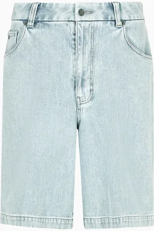 Emporio Armani Bermudas de cinco bolsillos en tejido dobby efecto denim