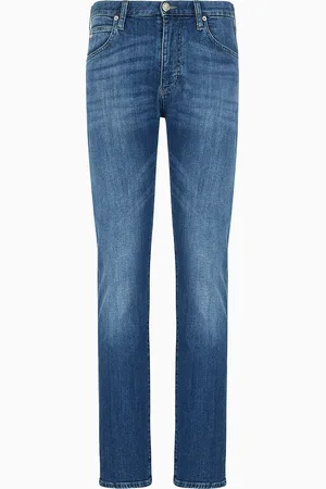 Emporio Armani Vaqueros J45 regular fit de cómoda sarga jaspeada de denim de 10 onzas
