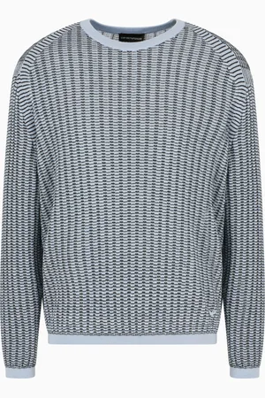 Emporio Armani Jersey en mezcla de lyocell con motivo ondulado ASV