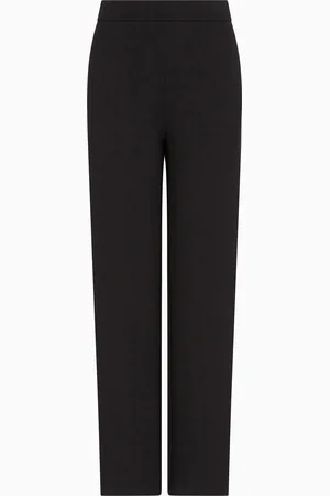 Emporio Armani Pantalones de punto doble con cintura elástica