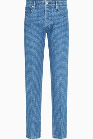 Emporio Armani Vaqueros J75 slim fit en denim con lavado a la piedra e inscripción integral