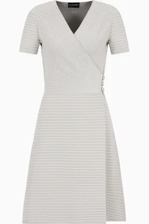 Emporio Armani Vestido con escote cruzado de tejido ottoman