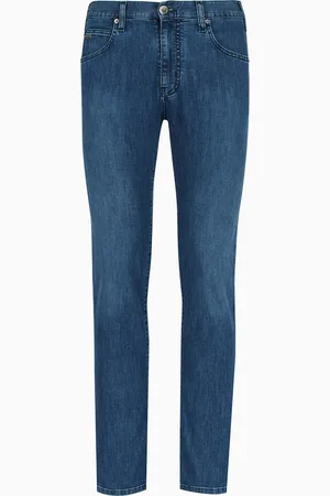 Emporio Armani Vaqueros J45 regular fit en denim de 8 onzas con lavado efecto usado