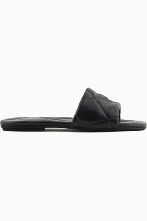Emporio Armani Sandalia efecto napa acolchada con águila