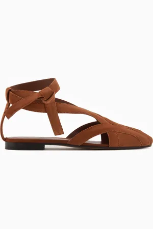 Emporio Armani Sandalia de ante con abertura y tira Icon