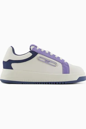 Emporio Armani Deportivas de piel con detalles de ante y placa de águila