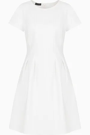 Emporio Armani Vestido con pliegues en mezcla de algodón couture