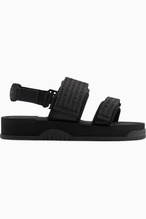 Emporio Armani Sandalias de neopreno con inscripción del logotipo en tejido jacquard