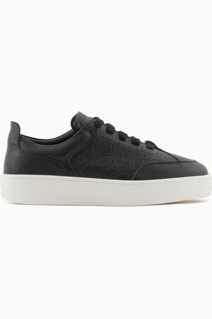 Emporio Armani Deportivas de piel con estampado de ciervo y detalle de monograma