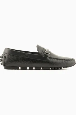 Emporio Armani Mocasines driver en cuero plena flor con estribo