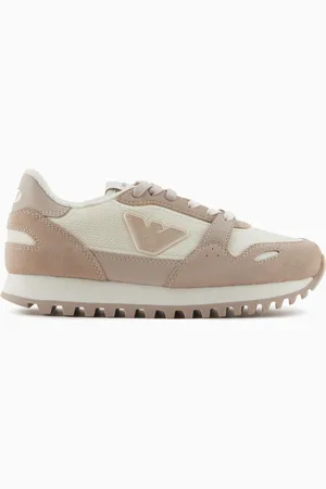 Emporio Armani Deportivas de malla con detalles de ante y parche de águila
