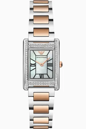 Emporio Armani Reloj de dos manecillas de acero inoxidable bicolor