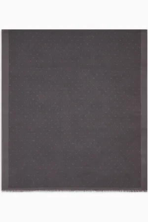 Emporio Armani Estola de modal y algodón con logotipo integral en tejido jacquard