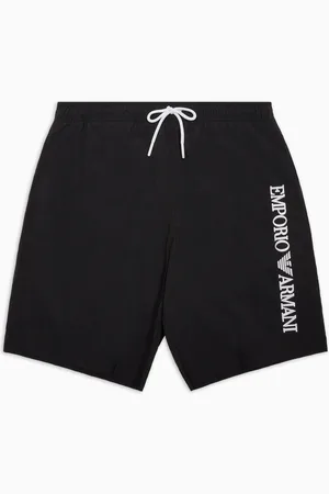 Emporio Armani Bañador tipo bermudas con logotipo vertical bordado