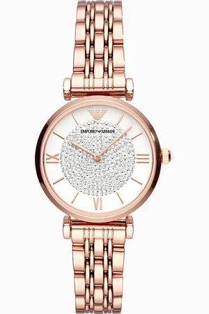 Emporio Armani Reloj para mujer de dos manecillas de acero inoxidable color oro rosa
