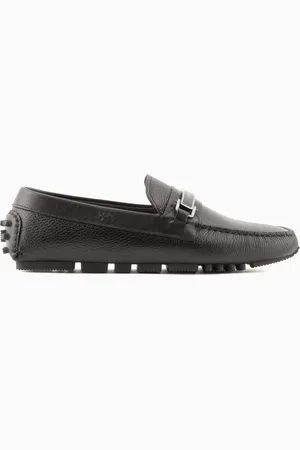 Emporio Armani Mocasines driver en cuero plena flor con estribo