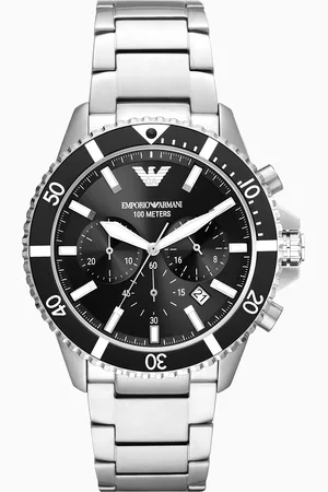 Emporio Armani Reloj de acero inoxidable con cronógrafo