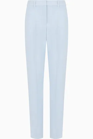 Emporio Armani Pantalones con trabillas y pliegue en crepé de cady