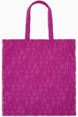 Emporio Armani Bolso shopper de playa de tejido con logotipo resaltado tridimensional ASV