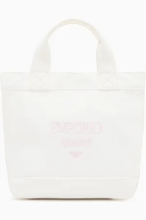 Emporio Armani Bolso shopper de lona con logotipo bordado