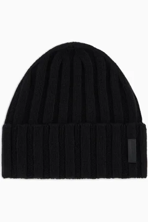 Emporio Armani Gorro de cachemira pura acanalada