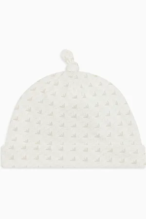 Emporio Armani Gorro de punto con motivo de águilas con efecto óptico