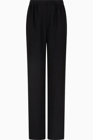 Emporio Armani Pantalones de pernera ancha de crepé de lúrex