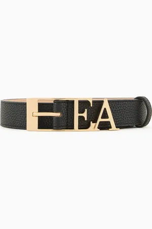 Emporio Armani Cinturón con estampado de ciervo y hebilla con silueta EA