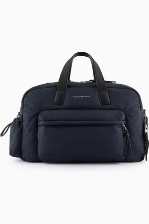 Emporio Armani Bolsa de nailon con inscripción integral del logotipo en tejido jacquard