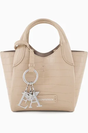 Emporio Armani Bolso shopper pequeño con acabado estampado de cocodrilo y colgante con logotipo