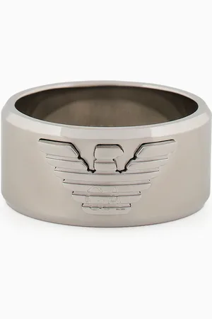 Emporio Armani Anillo liso de acero inoxidable