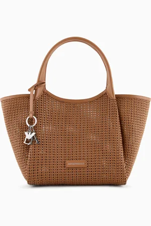 Emporio Armani Bolso shopper trenzado con colgante de logotipo