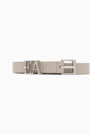 Emporio Armani Cinturón de piel lisa con hebilla con silueta EA