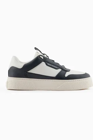 Armani Exchange Zapatillas deportivas de piel ecol??gica con cordones el??sticos