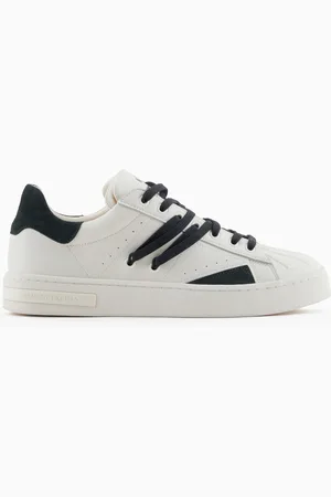 Armani Exchange Zapatillas deportivas de piel ecol??gica con cordones en contraste