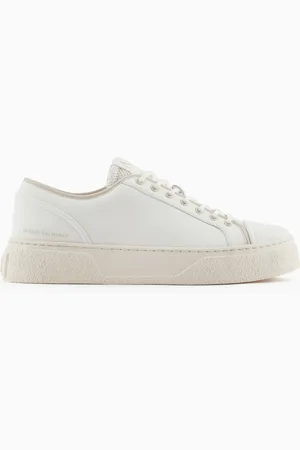 Armani Exchange Zapatillas de piel con inserci??n de malla