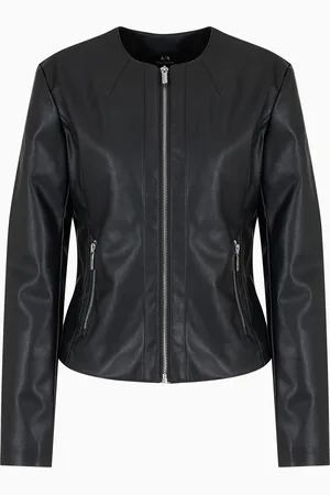 Armani Exchange Chaqueta motera con costuras decorativas