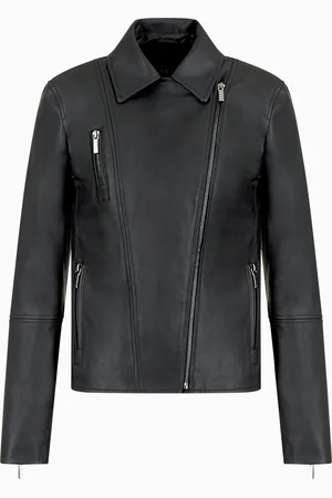 Armani Exchange Cazadora revestida de ecopiel con cremallera lateral